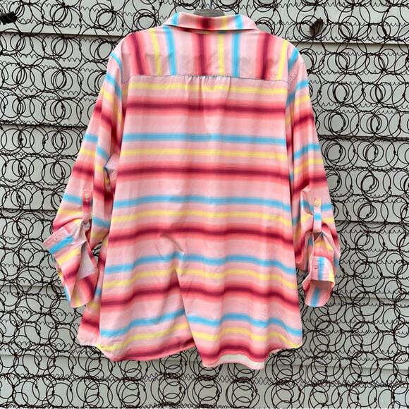 Lands’ End Plus Size 365 Long Sleeve Tunic Top Stripe Fishing Outdoors Quick Dry - Picture 3 of 6
